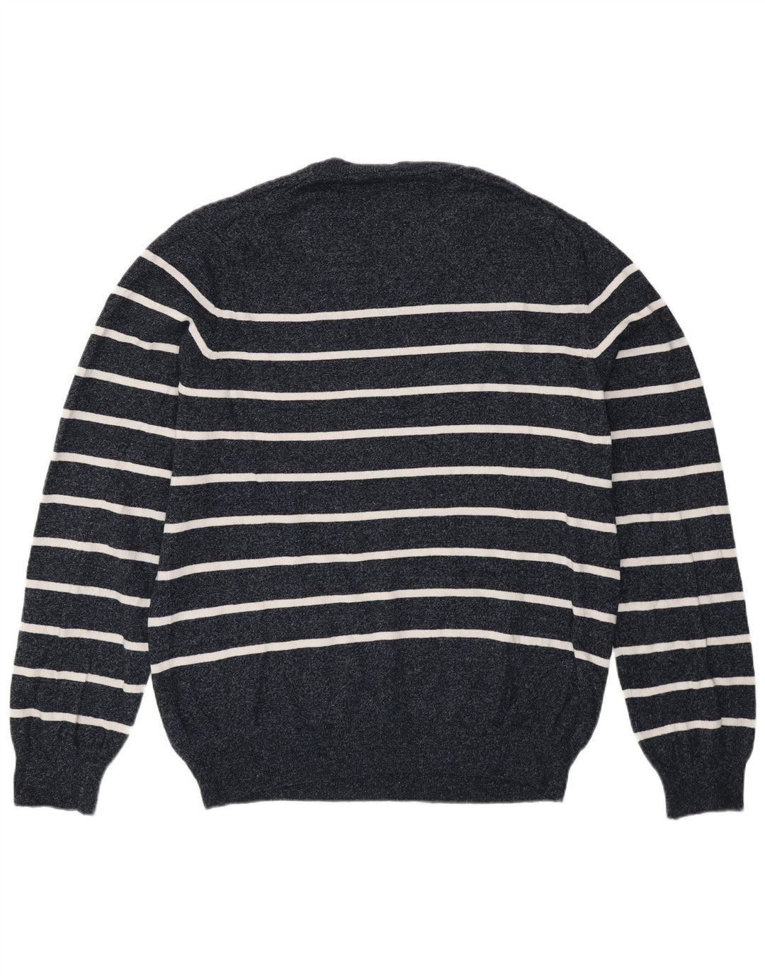 Marks & Spencer Herren-Pullover mit Rundhalsausschnitt, groß, marineblau gestreift