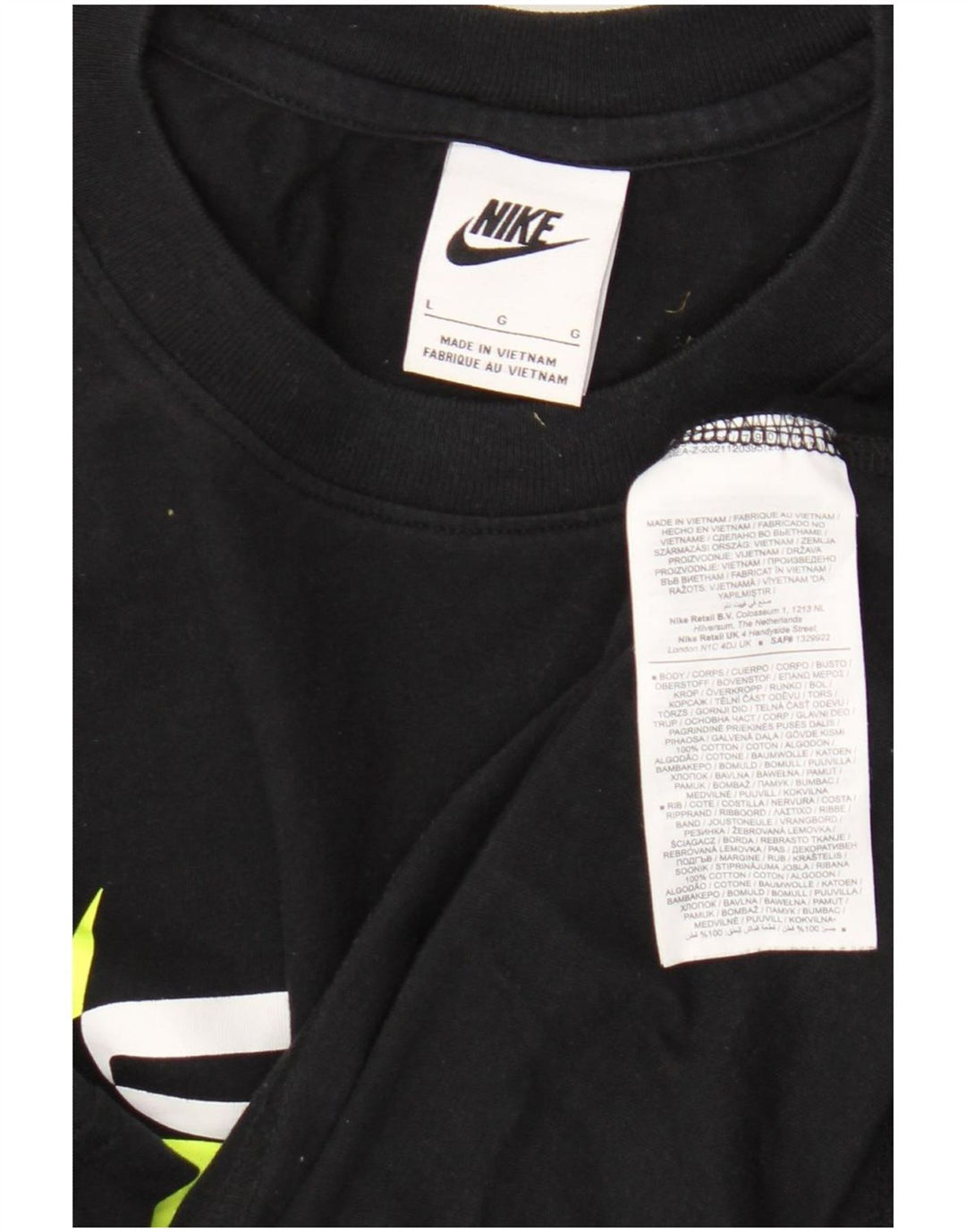 Nike Herren-T-Shirt mit Grafik, groß, aus schwarzer Baumwolle
