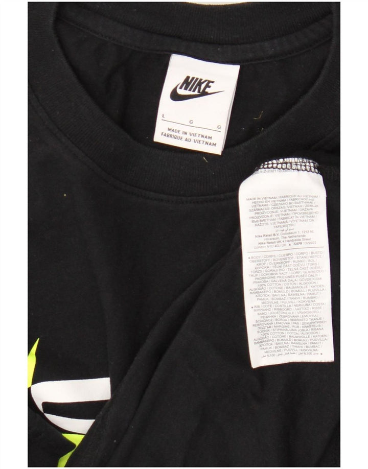 Nike Herren-T-Shirt mit Grafik, groß, aus schwarzer Baumwolle