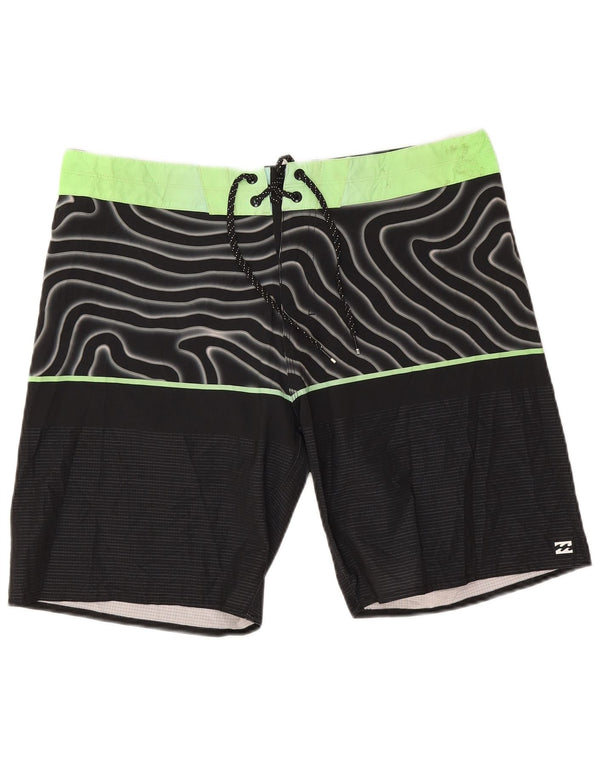 Billabong Herren-Badeshorts, großes, schwarzes, geometrisches Polyester