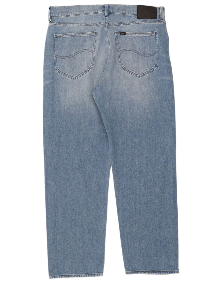 Lee Damen Straight Jeans W34 L29 Blaue Baumwolle