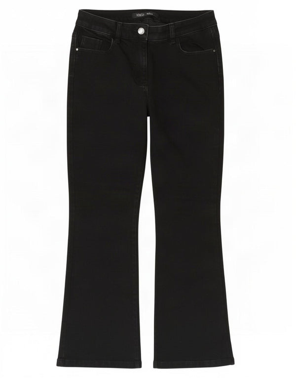 M&Co Damen Petite Bootcut Jeans UK 14 Large W30 L28 Schwarze Baumwolle