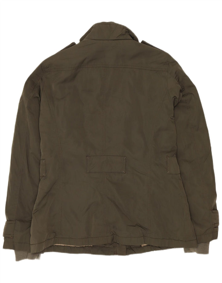 MASSIMO DUTTI Womens Military Jacket UK 14 Medium Khaki Polyester