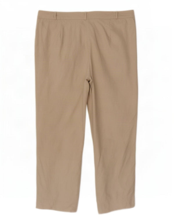 Marks & Spencer Damen Caprihose UK 14 Large W32 L22 Beige Leinen