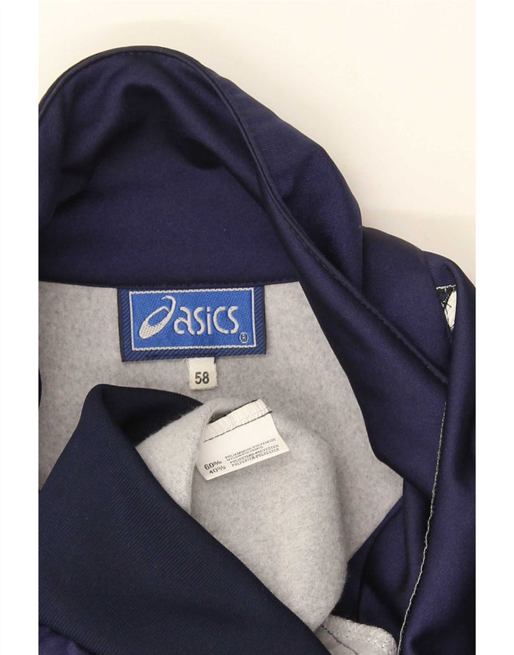 Asics Herren-Trainingsanzug mit grafischem Oberteil, IT-Größe 58, 3XL, Marineblau, Farbblock