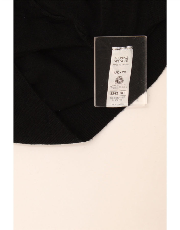 Marks & Spencer Damen Rollkragenpullover, UK 20 2XL, schwarze Schurwolle