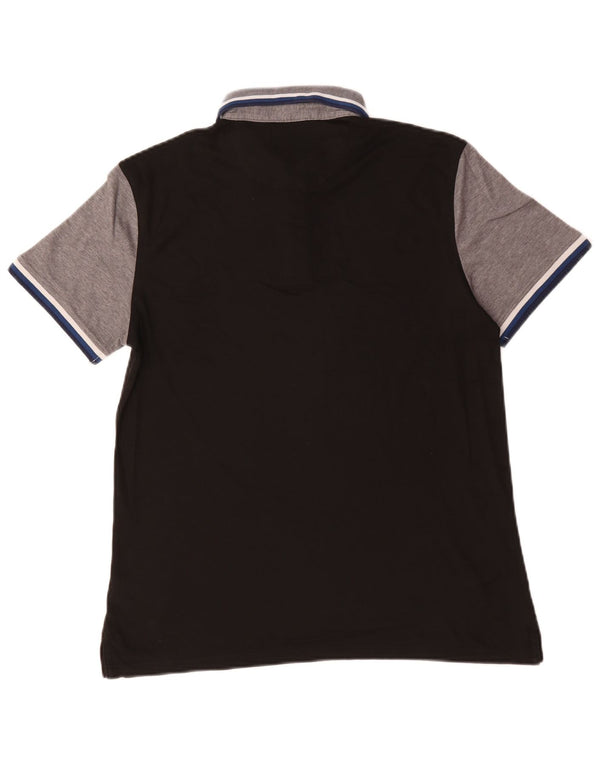 Calvin Klein Herren-Poloshirt mit schmaler Passform, Mittelschwarz, Colourblock-Baumwolle