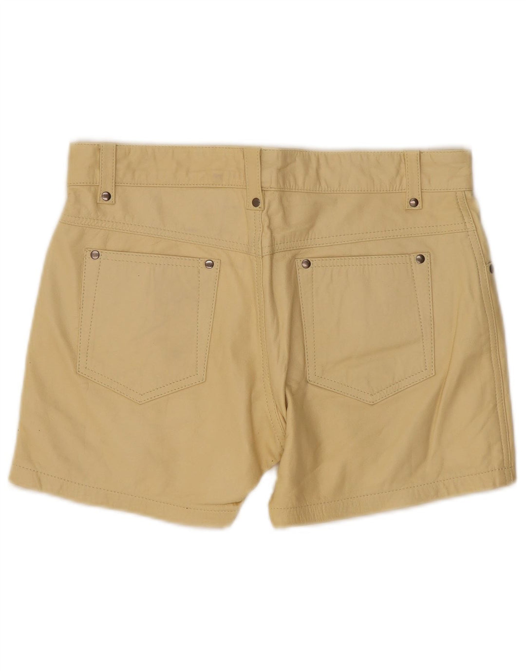 Vintage Damen Leder Casual Shorts W33 Großes gelbes Leder