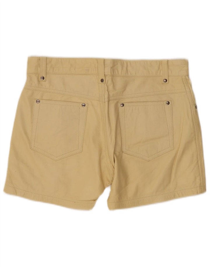 Vintage Damen Leder Casual Shorts W33 Großes gelbes Leder