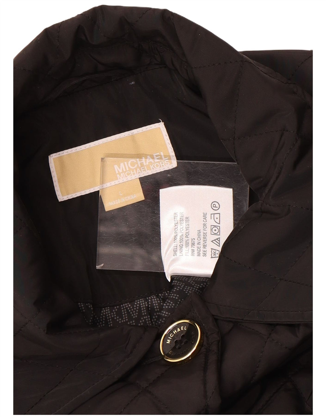 Michael Kors Damen Steppmantel UK 16 Large Schwarz Polyester