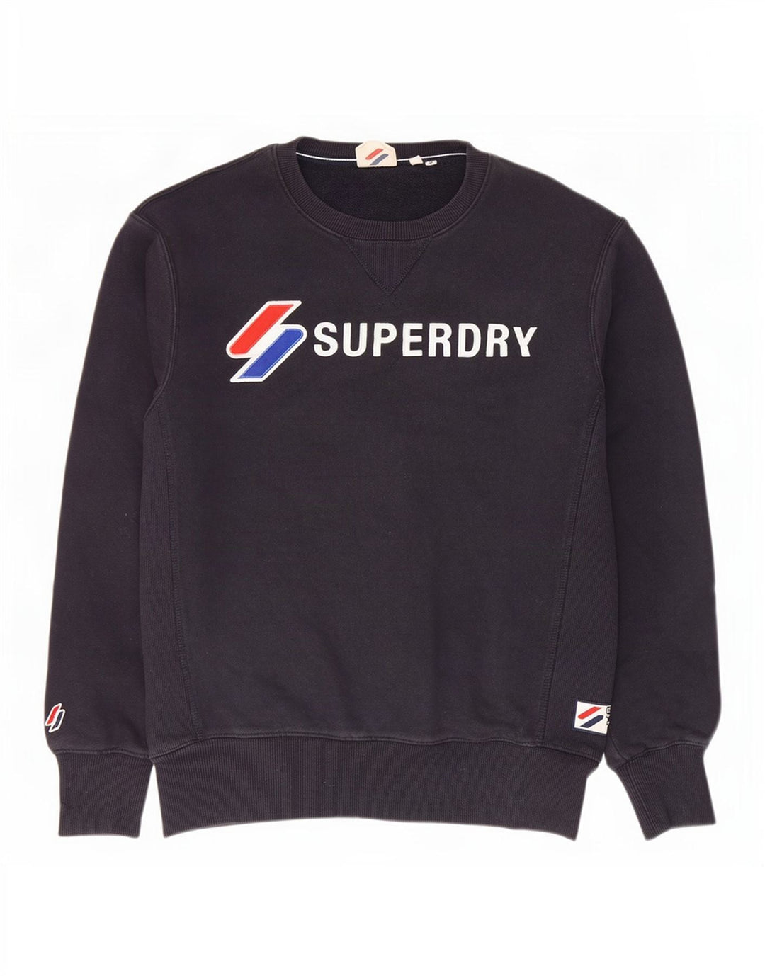 Superdry Herren Grafik-Sweatshirt-Pullover aus mittelblauer Baumwolle