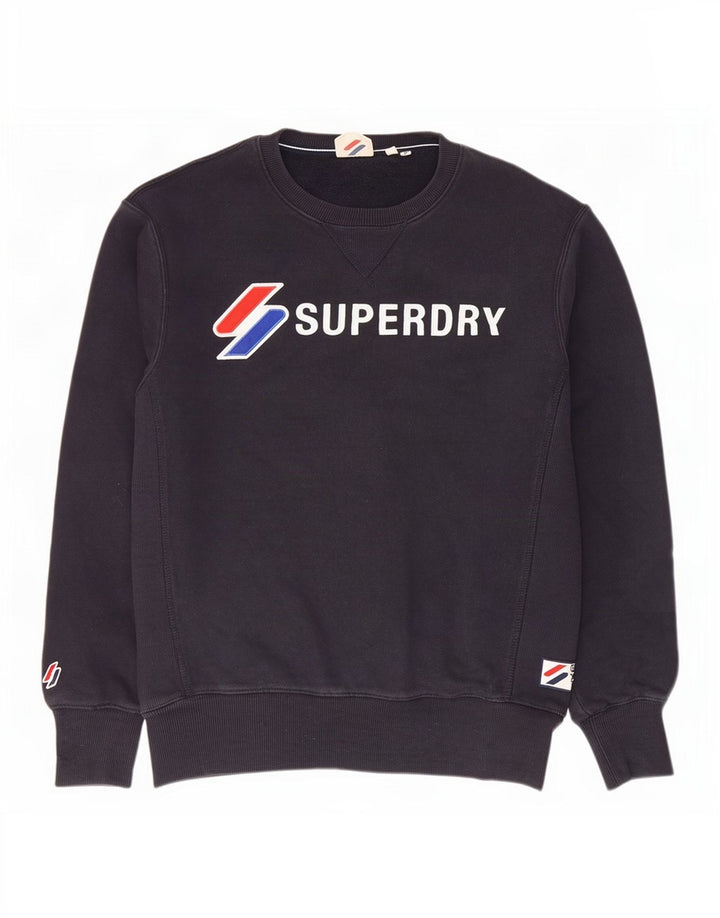 Superdry Herren Grafik-Sweatshirt-Pullover aus mittelblauer Baumwolle