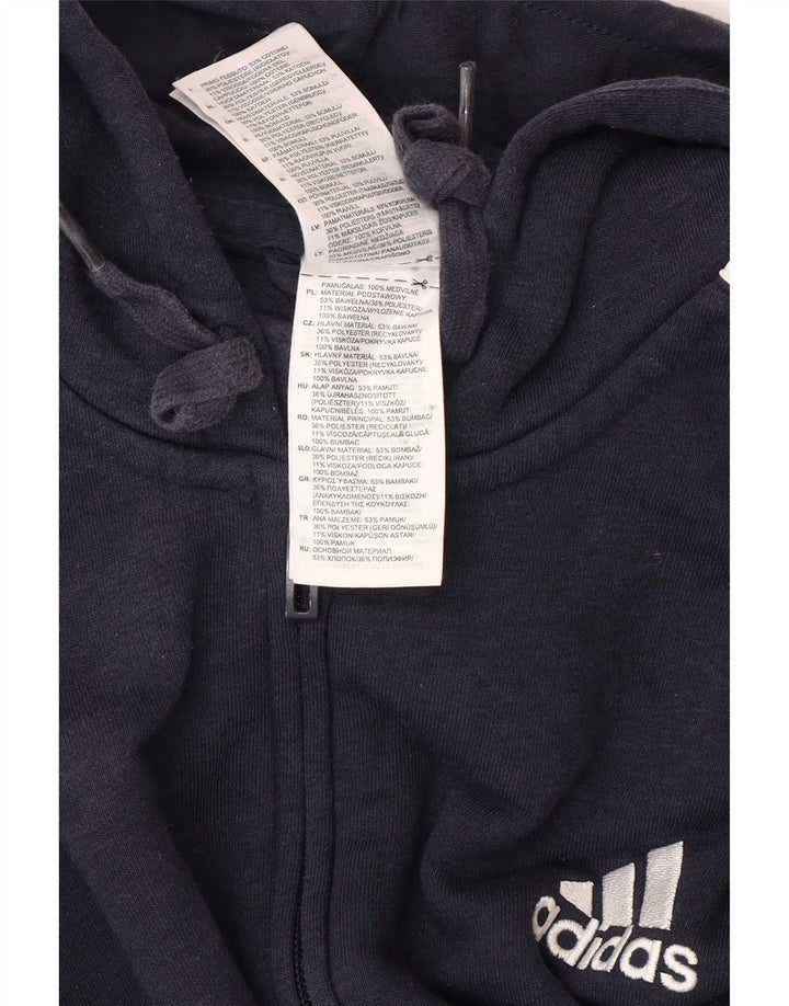 Adidas Herren-Kapuzenpullover mit Reißverschluss, mittlere marineblaue Baumwolle