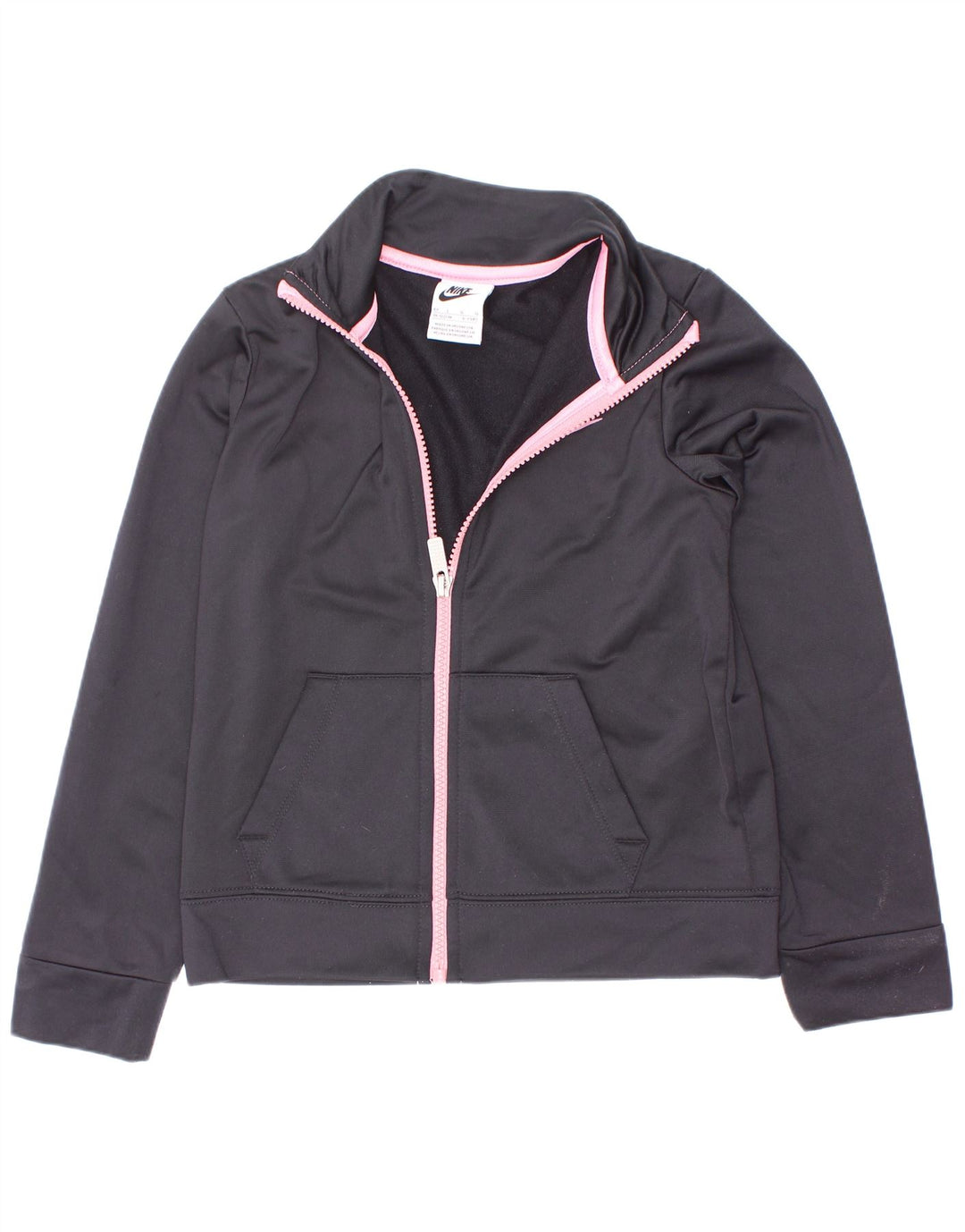 Nike Mädchen-Trainingsanzugoberteil, Jacke, 6–7 Jahre, Größe L, Schwarz, Polyester