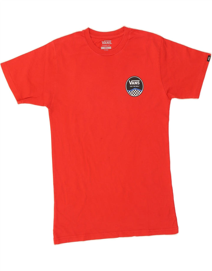 VANS Mens Classic Fit Graphic T-Shirt Top Small Red Cotton Vintage Vans and Second-Hand Vans from Messina Hembry 
