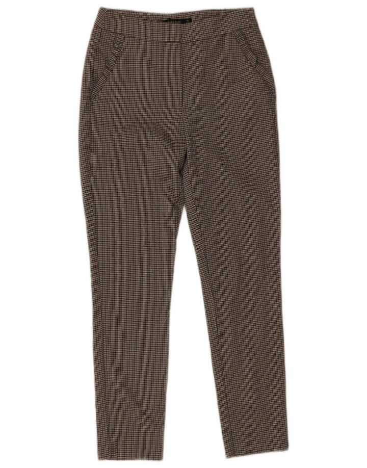 Zara Damen Slim Anzughose XS W24 L26 Graues Hahnentritt-Polyester