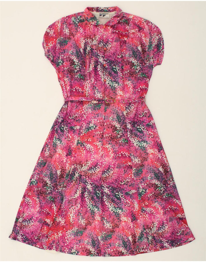VINTAGE Womens A-Line Dress EU 38 Medium Pink Spotted Polyamide Vintage Vintage and Second-Hand Vintage from Messina Hembry 