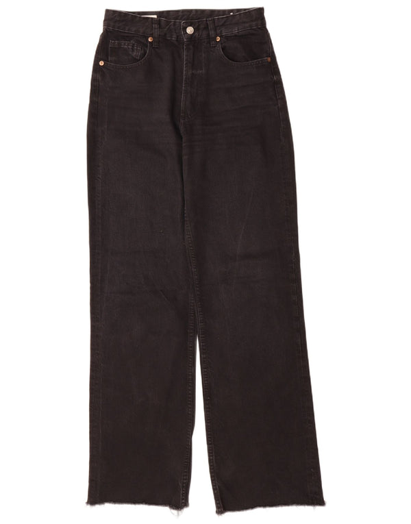 Zara Damen High Rise Straight Jeans EU 38 Small W28 L34 Schwarz