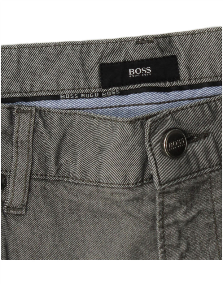 Hugo Boss Herren Straight Jeans W36 L29 Graue Baumwolle
