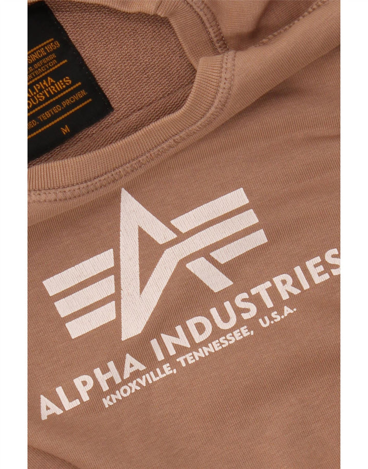 ALPHA INDUSTRIES Damen Grafik-Sweatshirt-Pullover UK 14 Mittelbraun