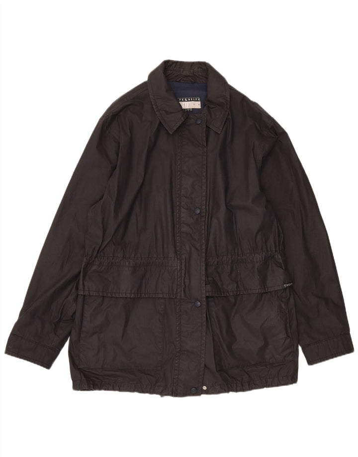 BELFE & BELFE Womens Windbreaker Jacket UK 16 Large Black Cotton