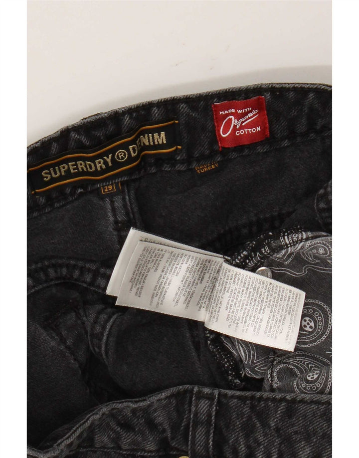 Superdry Damen Jeansshorts W29 mittelgraue geometrische Baumwolle