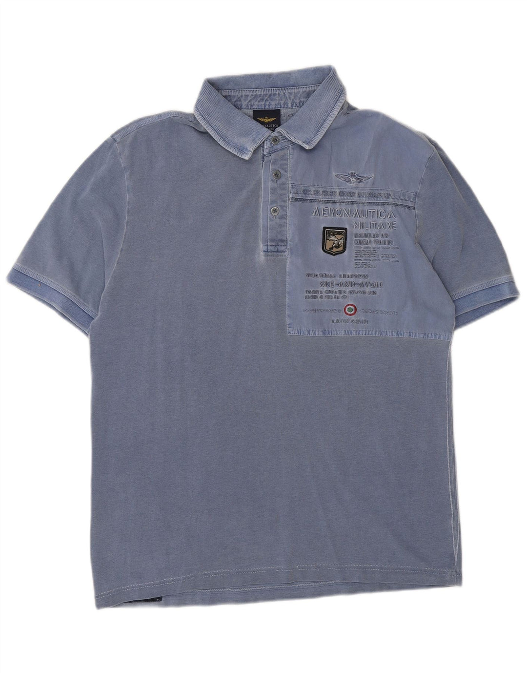 Aeronautica Militare Herren-Poloshirt mit Grafik, Größe L, Blau