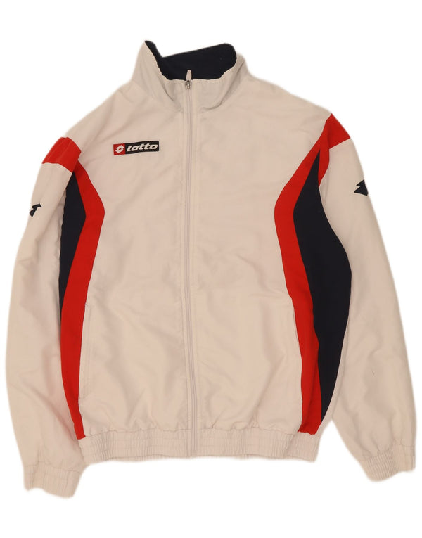 Lotto Mens Tracksuit Top Jacket XL White Colourblock Polyester