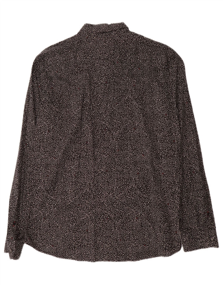 DIESEL Mens Slim Fit Shirt 2XL Black Spotted Cotton