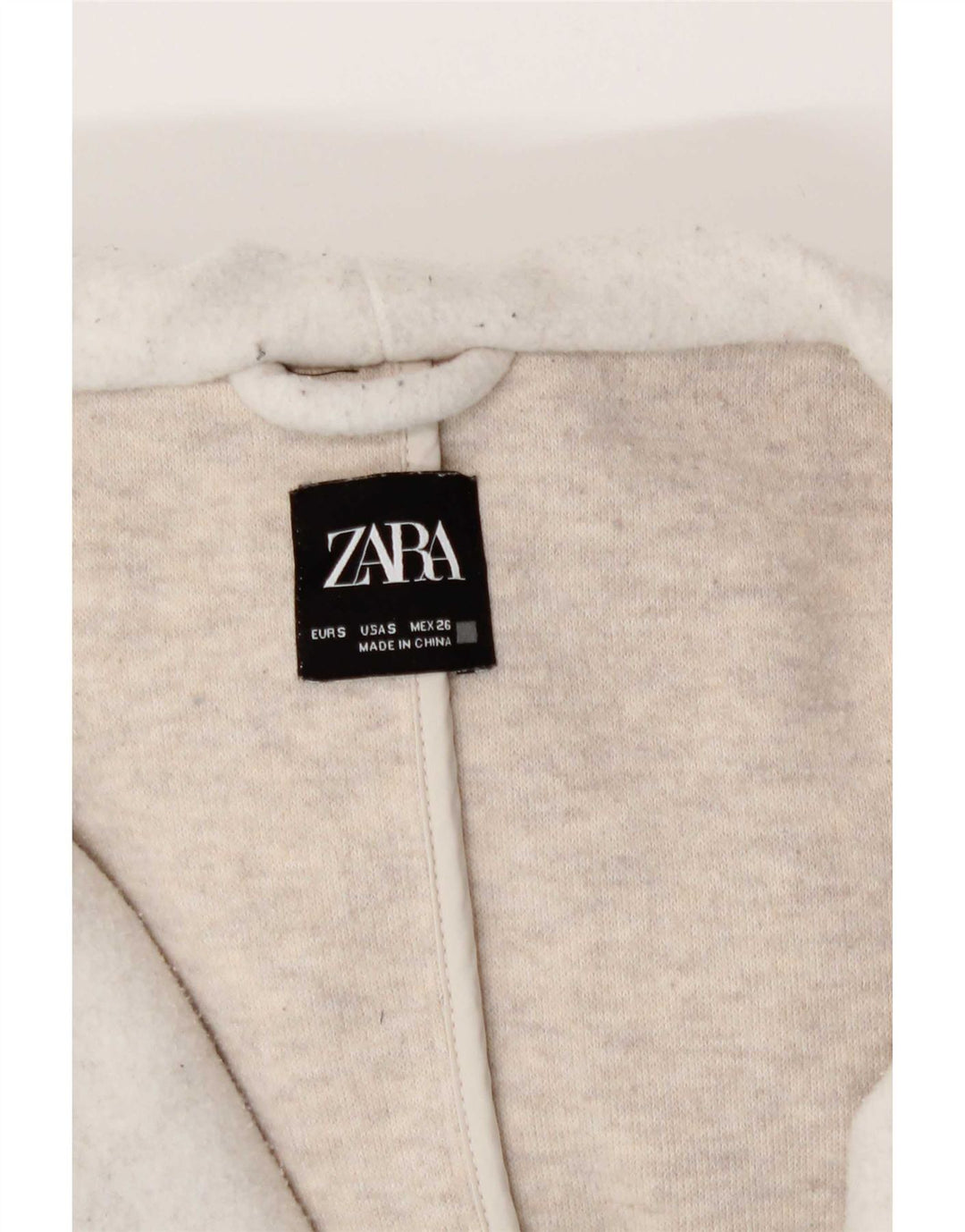 Übergroßer zweireihiger Mantel mit Kapuze von Zara für Damen, UK 10, Größe S, Beige