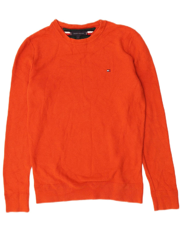 Tommy Hilfiger Herren-Pullover mit Rundhalsausschnitt, Größe S, Orange