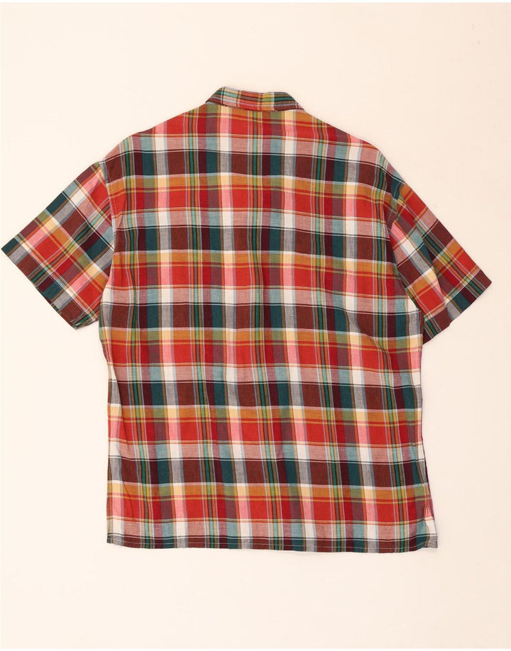 VINTAGE Herren-Militär-Kurzarmhemd IT 50 Medium Mehrfarbig kariert