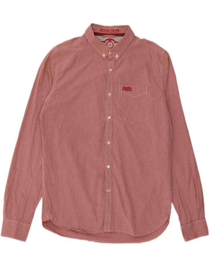 SUPERDRY Mens Shirt XL Red Gingham Cotton