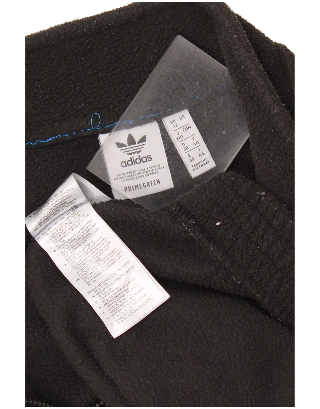 Adidas Damen-Fleecepullover mit Reißverschluss, übergroß, UK 12, mittelschwarz, Polyester