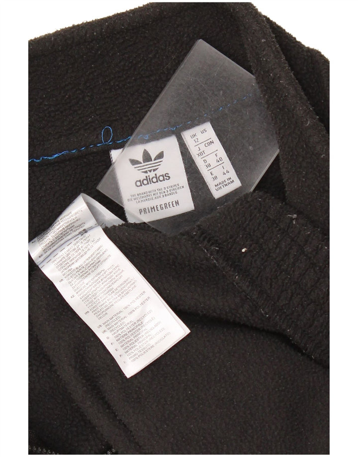 Adidas Damen-Fleecepullover mit Reißverschluss, übergroß, UK 12, mittelschwarz, Polyester