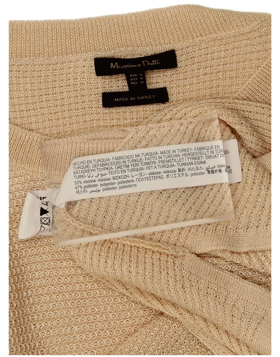 MASSIMO DUTTI Womens Oversized Boat Neck Jumper Sweater UK 14 Medium Beige