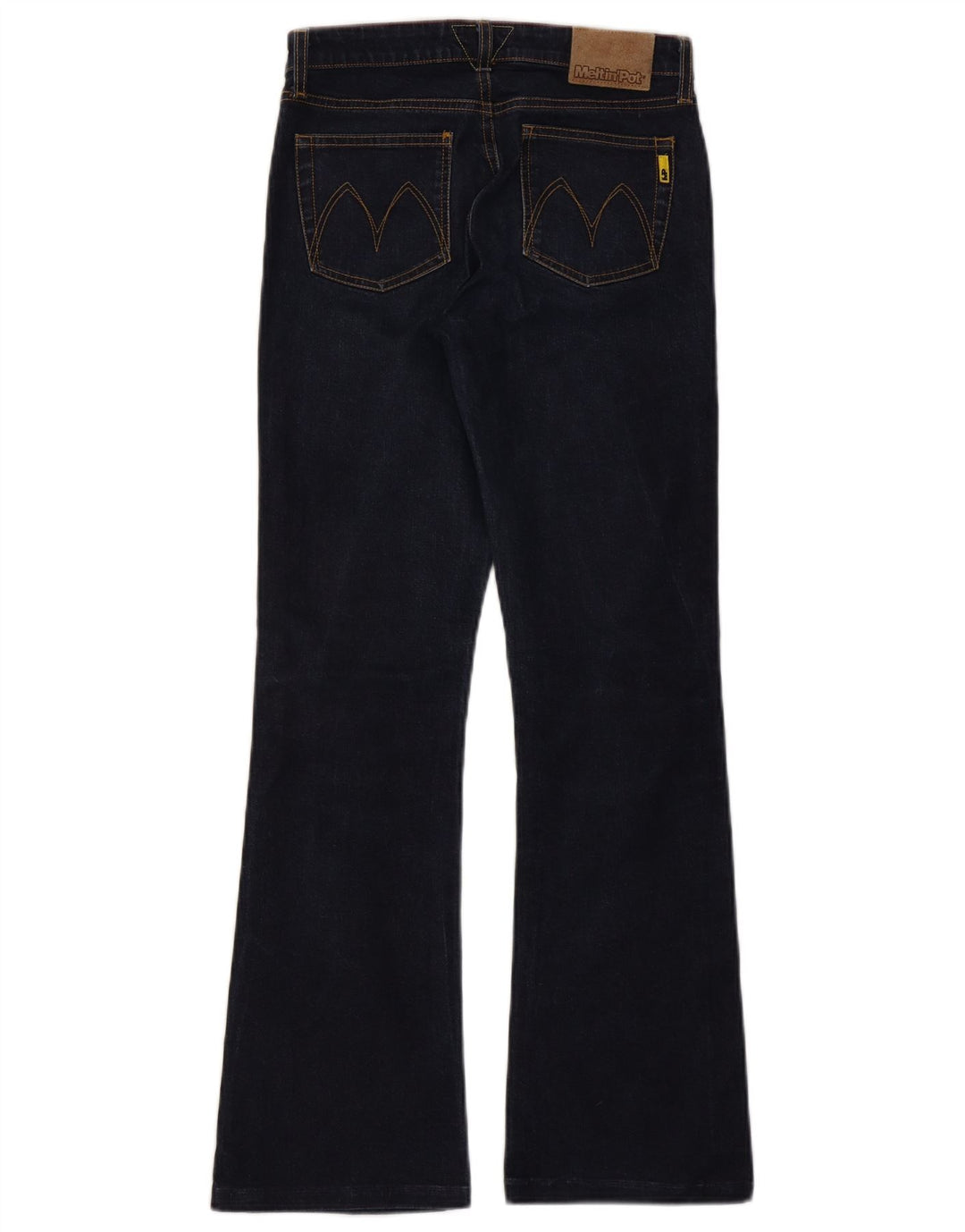 MELTIN' POT Damen Bootcut-Jeans W26 L29 Marineblaue Baumwolle