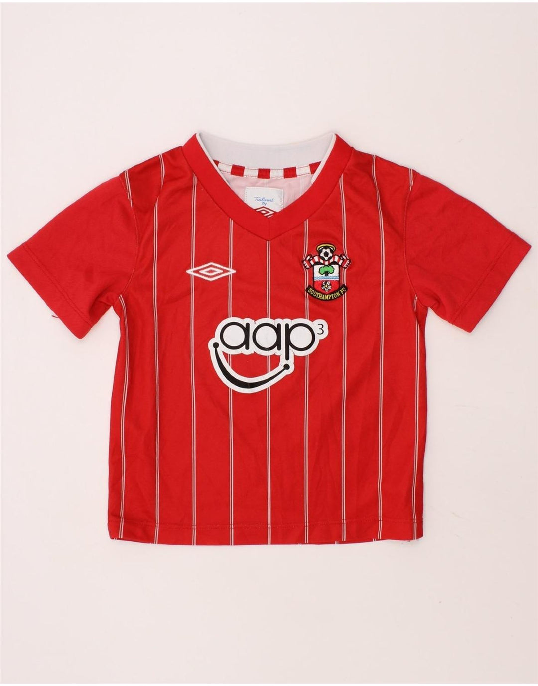 UMBRO Boys Graphic Jersey Top 2-3 Years Red Striped Polyester Vintage Umbro and Second-Hand Umbro from Messina Hembry 
