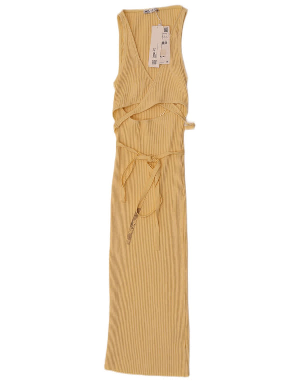 Ärmelloses Maxikleid für Damen von Zara, Größe S, Größe S, Gelb, Baumwolle
