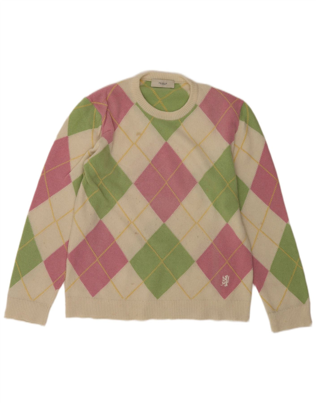 Pringle Herren-Pullover mit Rundhalsausschnitt, mittelgroß, mehrfarbig, Argyle/Diamant