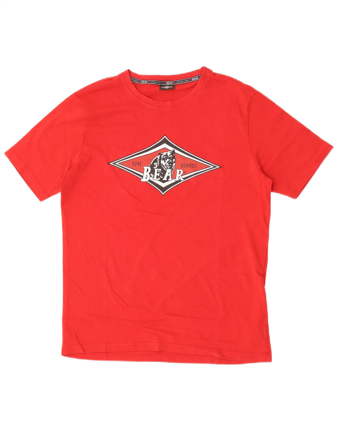 Bear Herren-T-Shirt mit Grafik, mittelrote Baumwolle