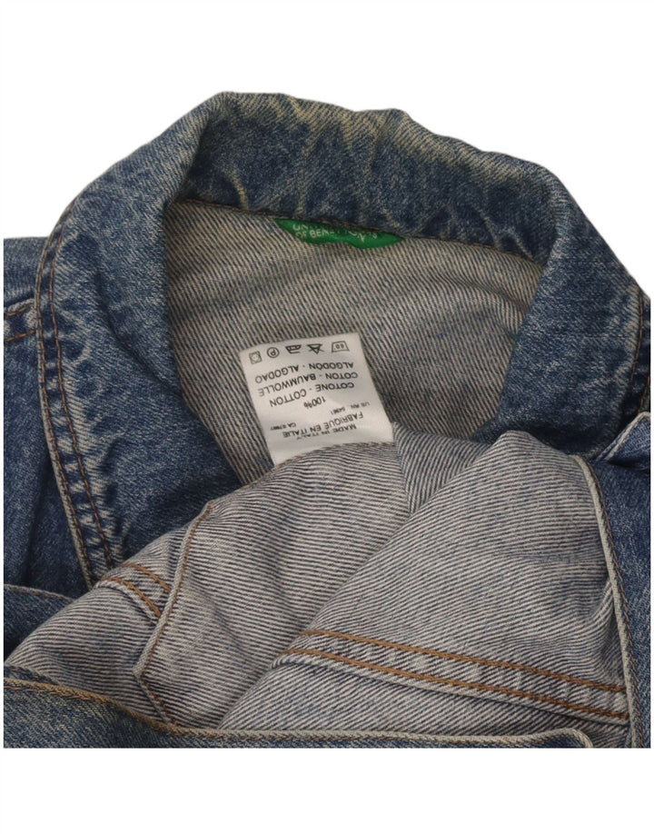 BENETTON Mens Denim Jacket UK 36 Small Blue Cotton