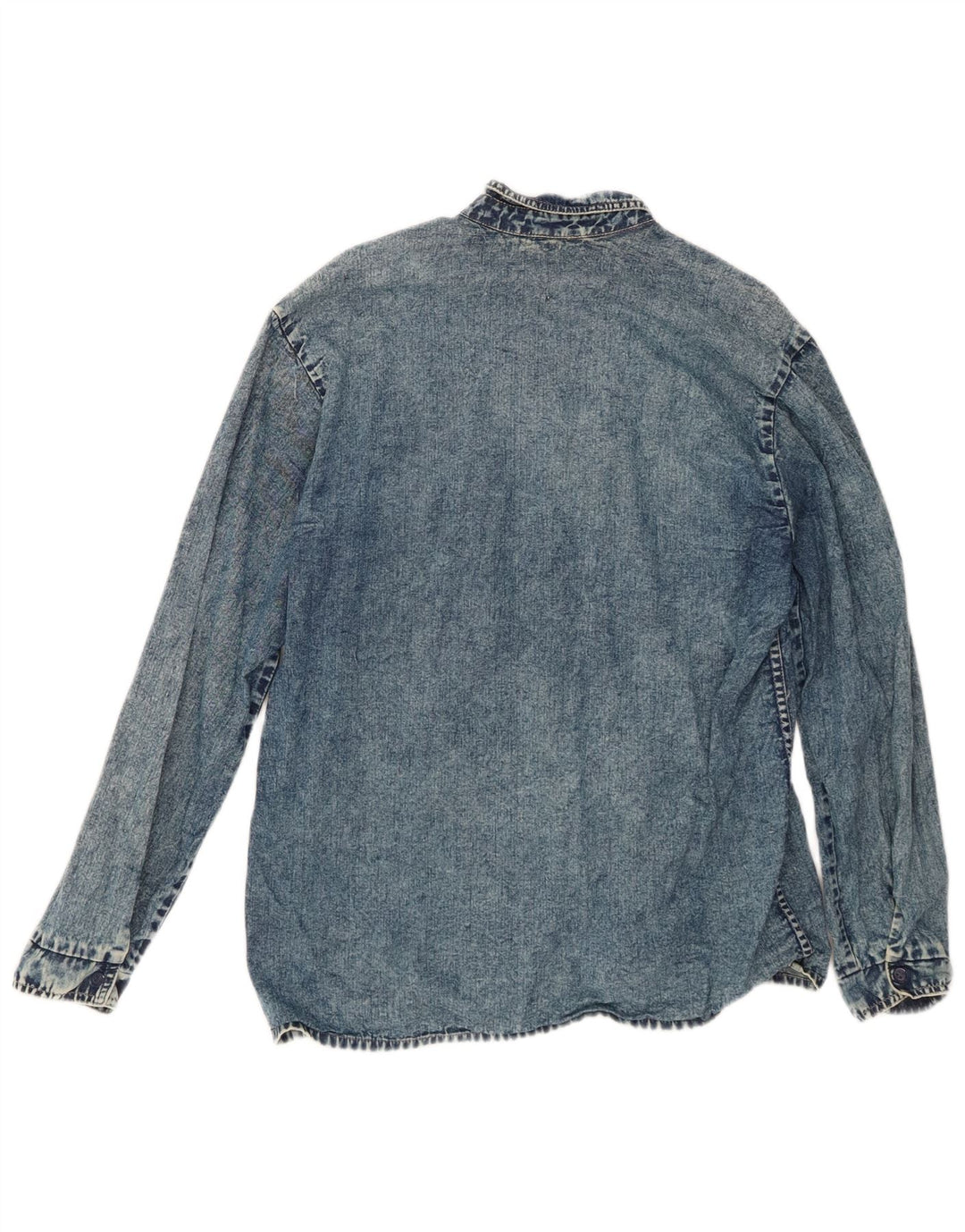 GLOBE TROTTER Mens Denim Shirt Medium Blue Cotton