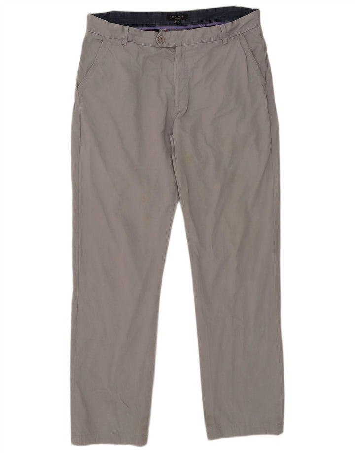 Gerade Chino-Hose für Herren von Ted Baker, W36, L31, Grau, Baumwolle