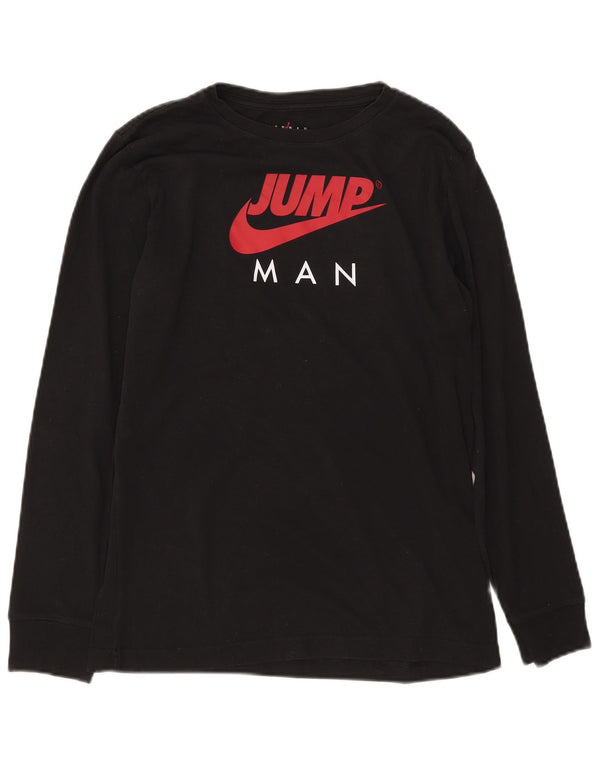 Jordan Boys Graphic Top Langarm 13–14 Jahre XL Schwarz Baumwolle