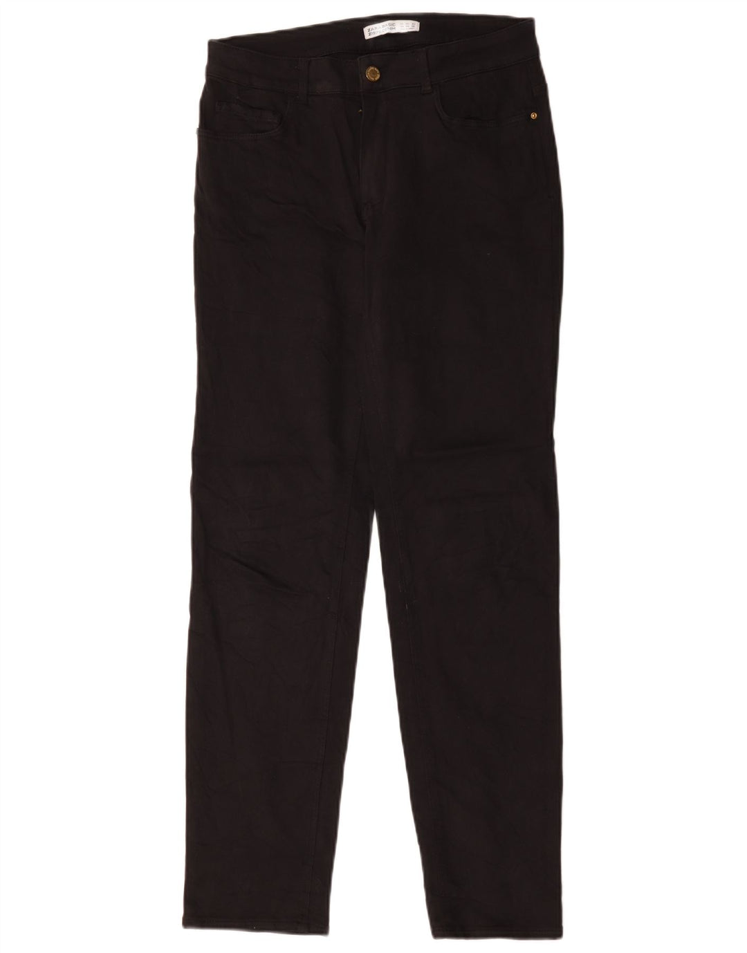 Zara Damen Straight Jeans EU 40 Medium W30 L30 Schwarze Baumwolle