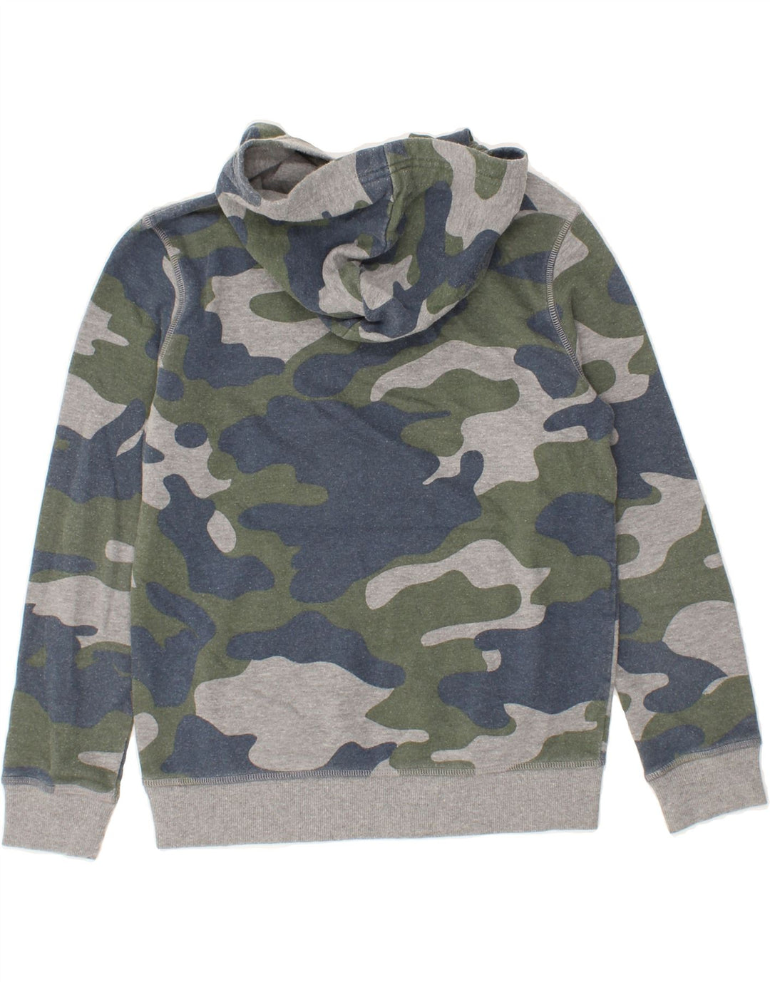 EDDIE BAUER Boys Hoodie Jumper 10-11 Years Medium Grey Camouflage Vintage Eddie Bauer and Second-Hand Eddie Bauer from Messina Hembry 