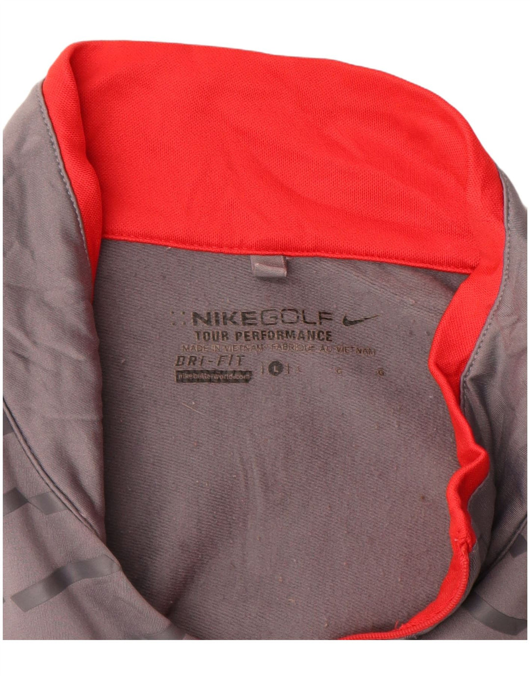Nike Herren Dri Fit Pullover-Trainingsoberteil mit Reißverschluss, Größe L, grau gestreift