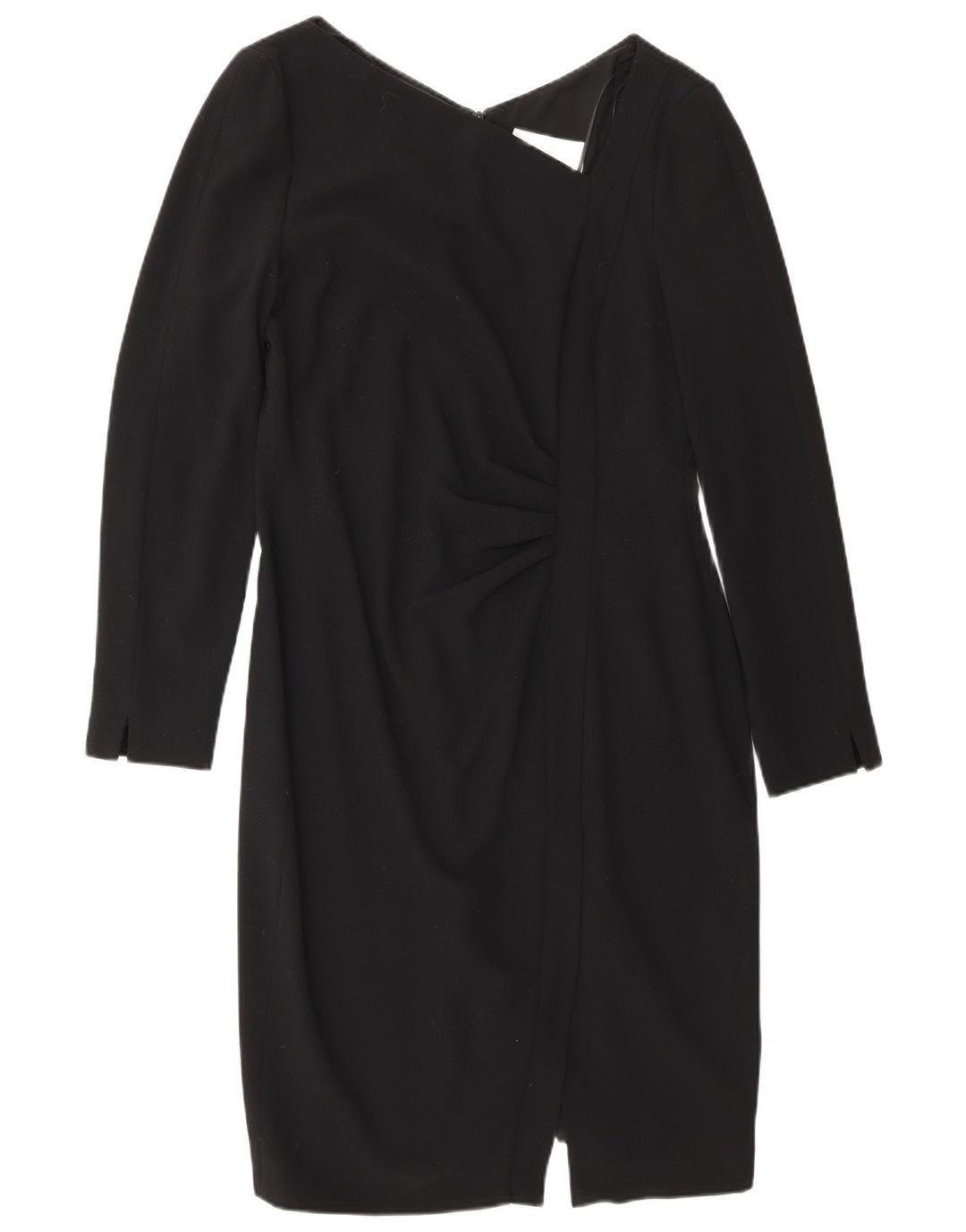 L.K. Bennett Damen Langarm-Etuikleid UK 14 Large Schwarz Polyester