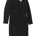 L.K. Bennett Damen Langarm-Etuikleid UK 14 Large Schwarz Polyester